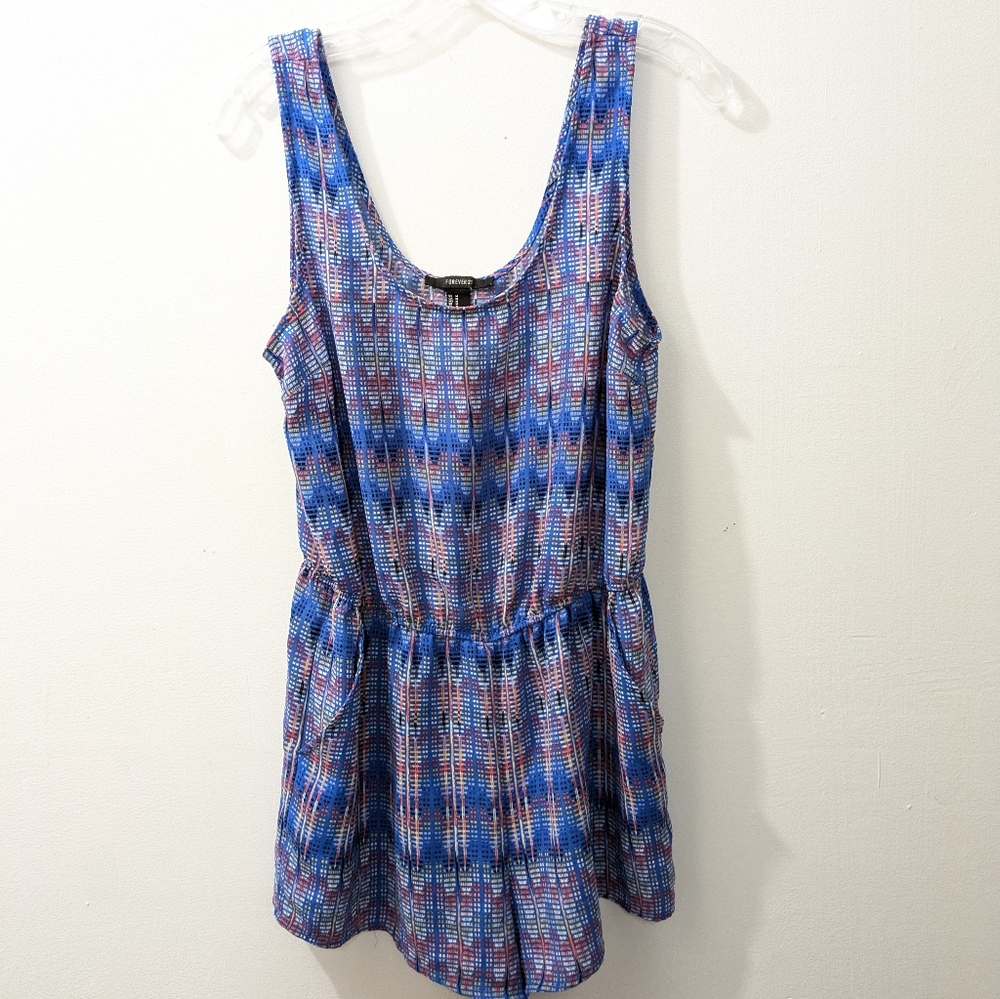 Forever 21 Multicolored Tank Romper Women's Medium